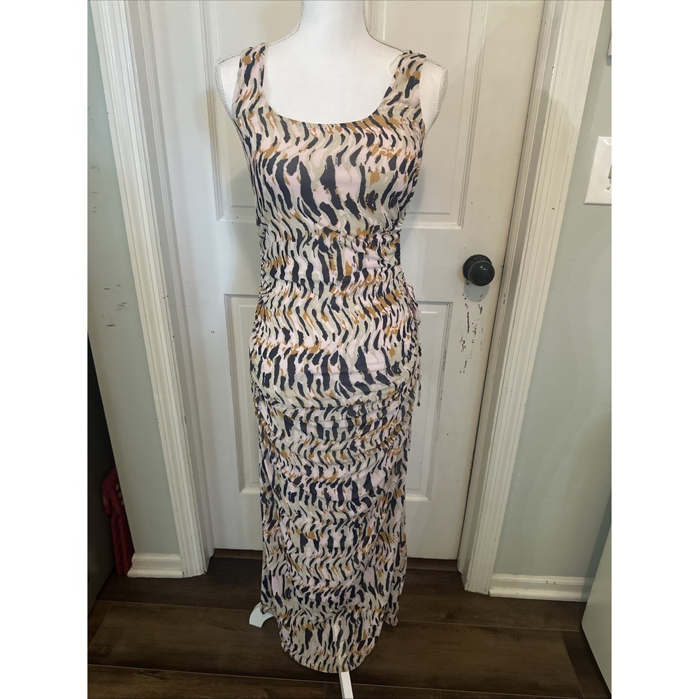 House Of Harlow 1960 NWT Sleeveless Side Cutout Ruched Maxi Dress Small stretch